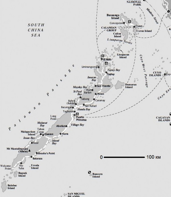 Карта острова Палаван